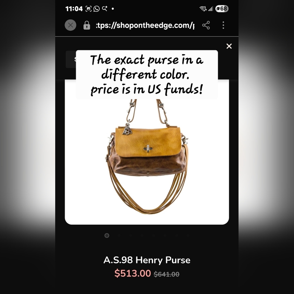 Rare, A.S.98 Henry, Mint and Tan Lamb Leather Shoulder Bag.